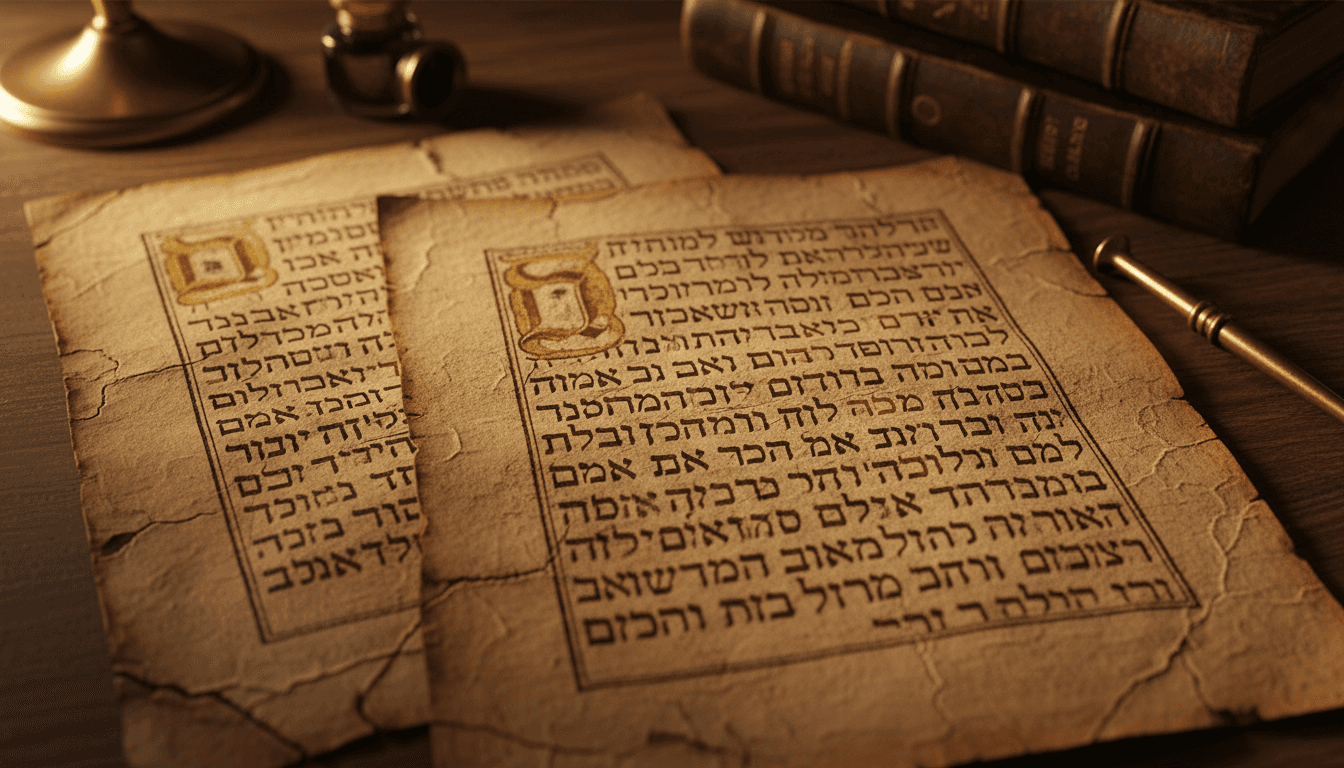 Ancient biblical manuscript with handwritten text