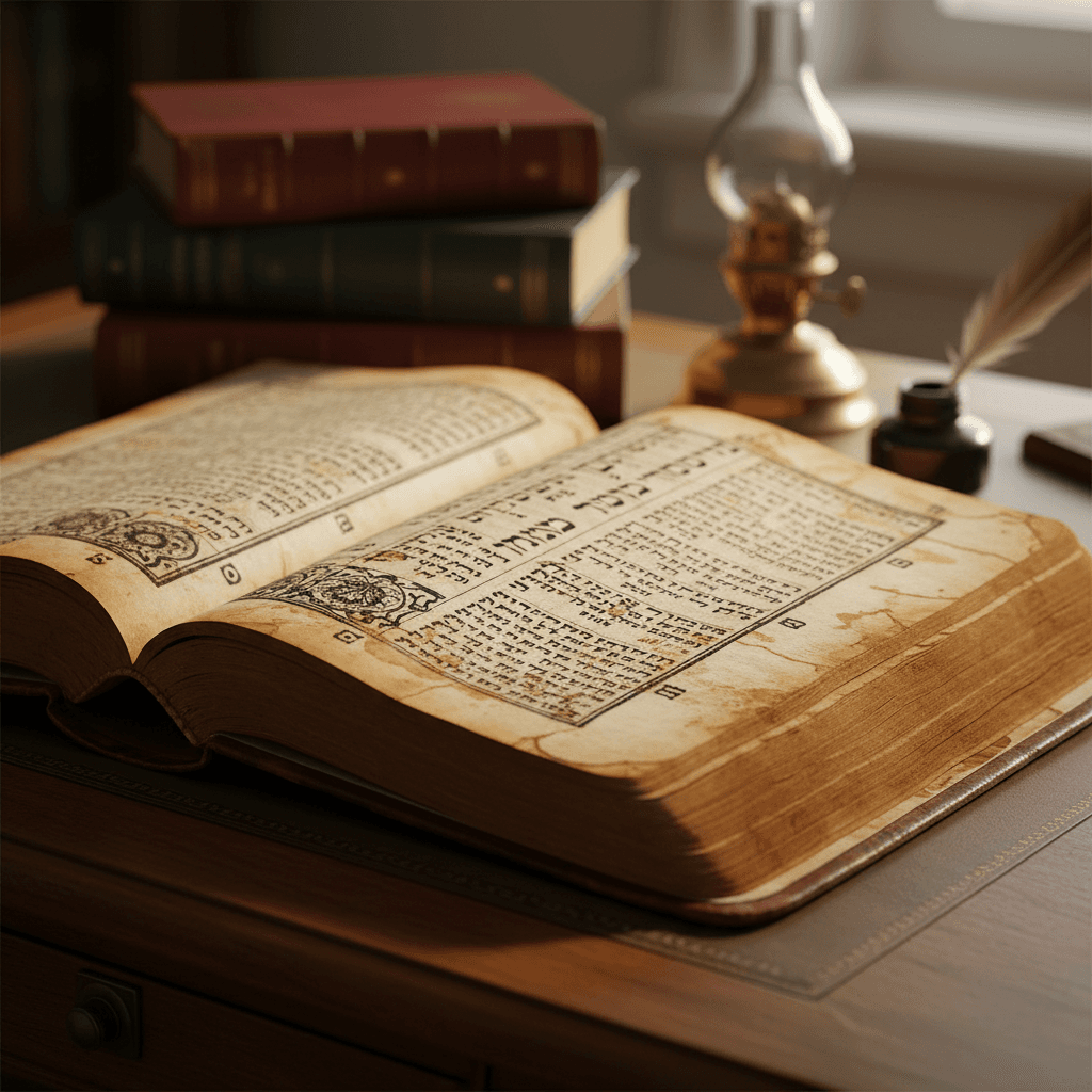 Ancient biblical manuscript with historical annotations